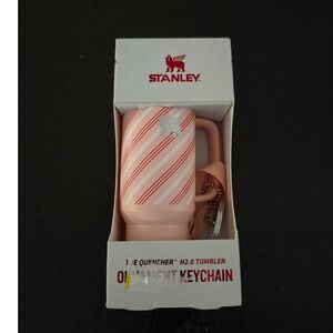 Stanley The Quencher H2.0 Tumbler Ornament Keychain Pink Candy Cane NEW
